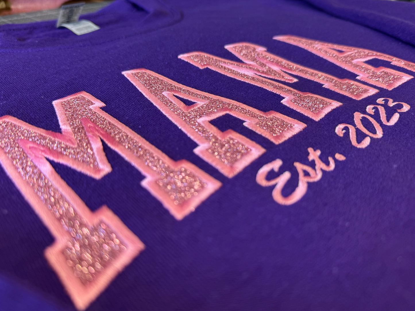 Custom Sweatshirt With Trendy Side Bow and Glitter