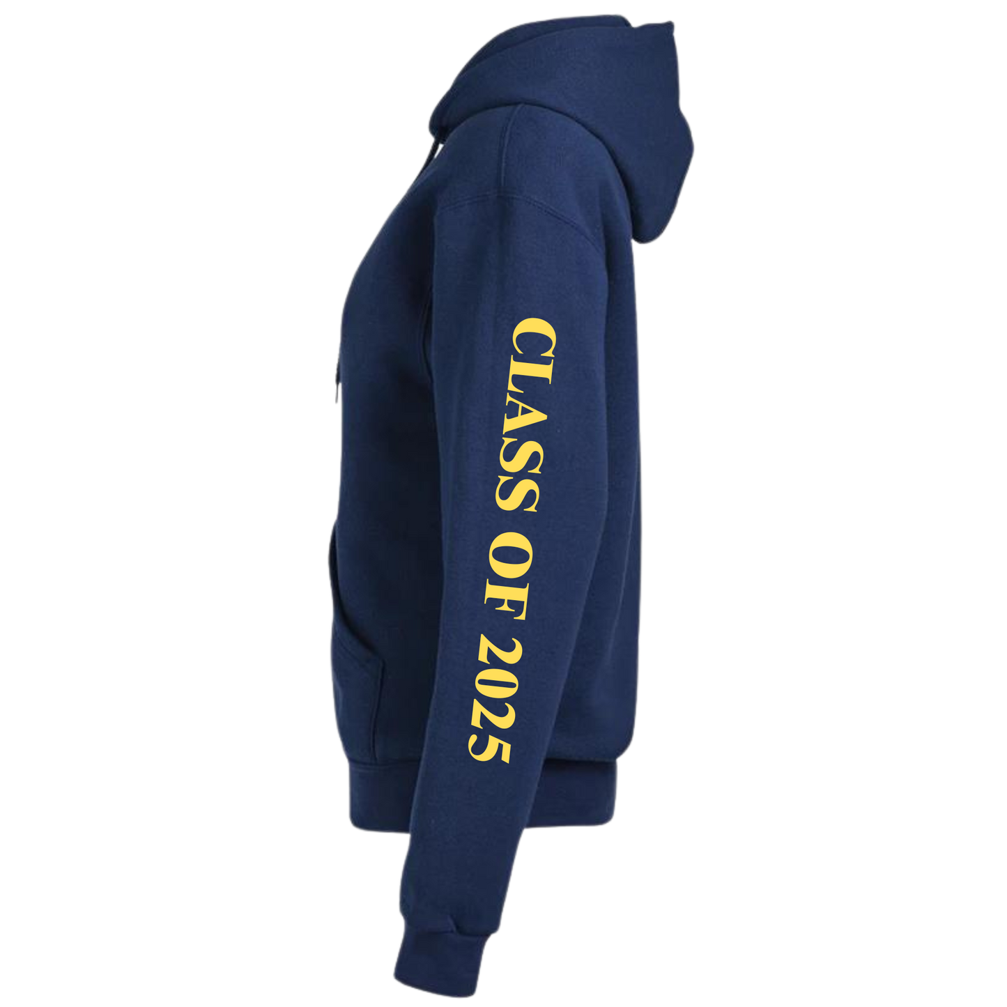 Navy Blue Class Of 2025 Full-Zip Hooded Sweatshirt