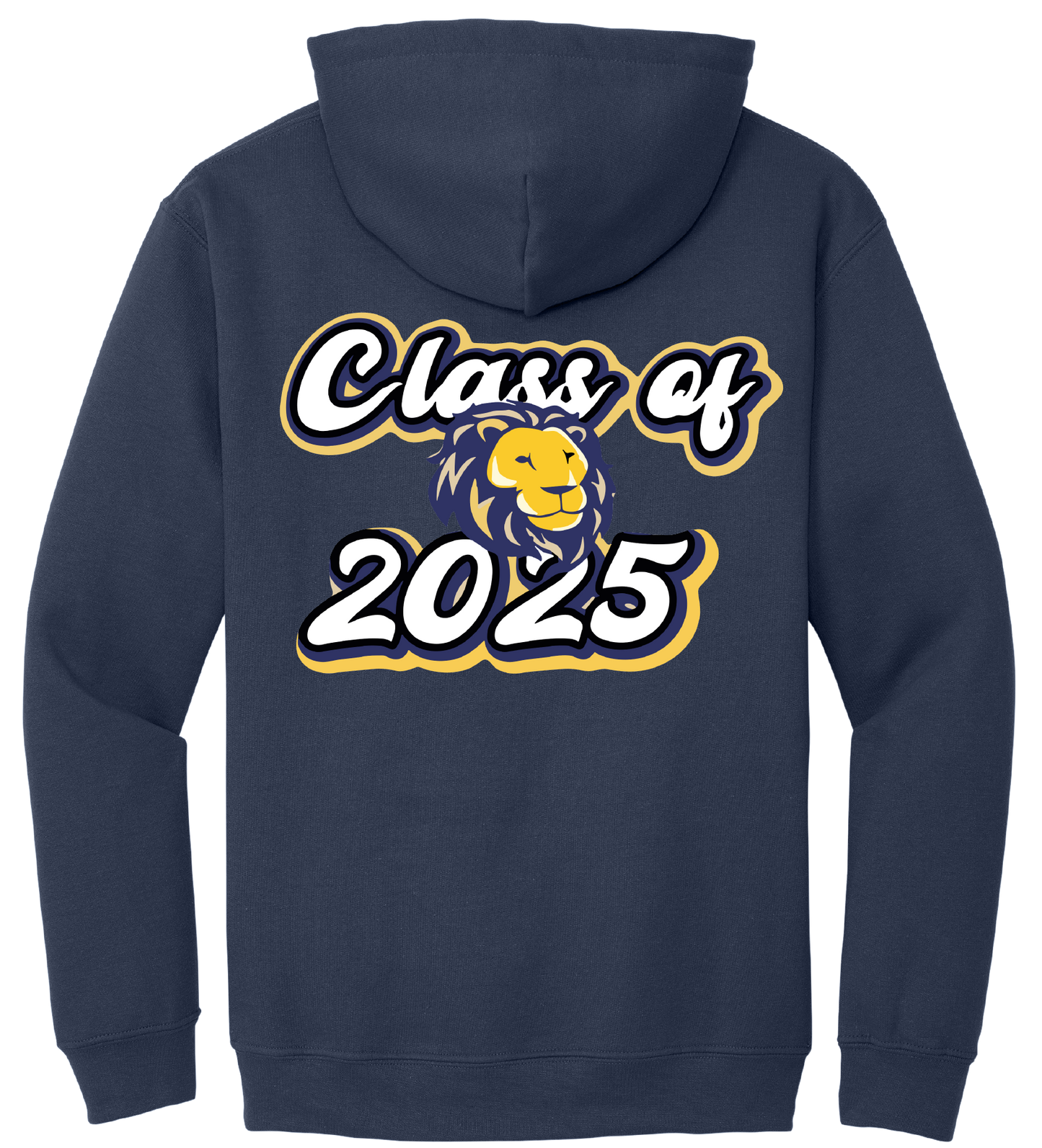 Navy Blue Class Of 2025 Full-Zip Hooded Sweatshirt