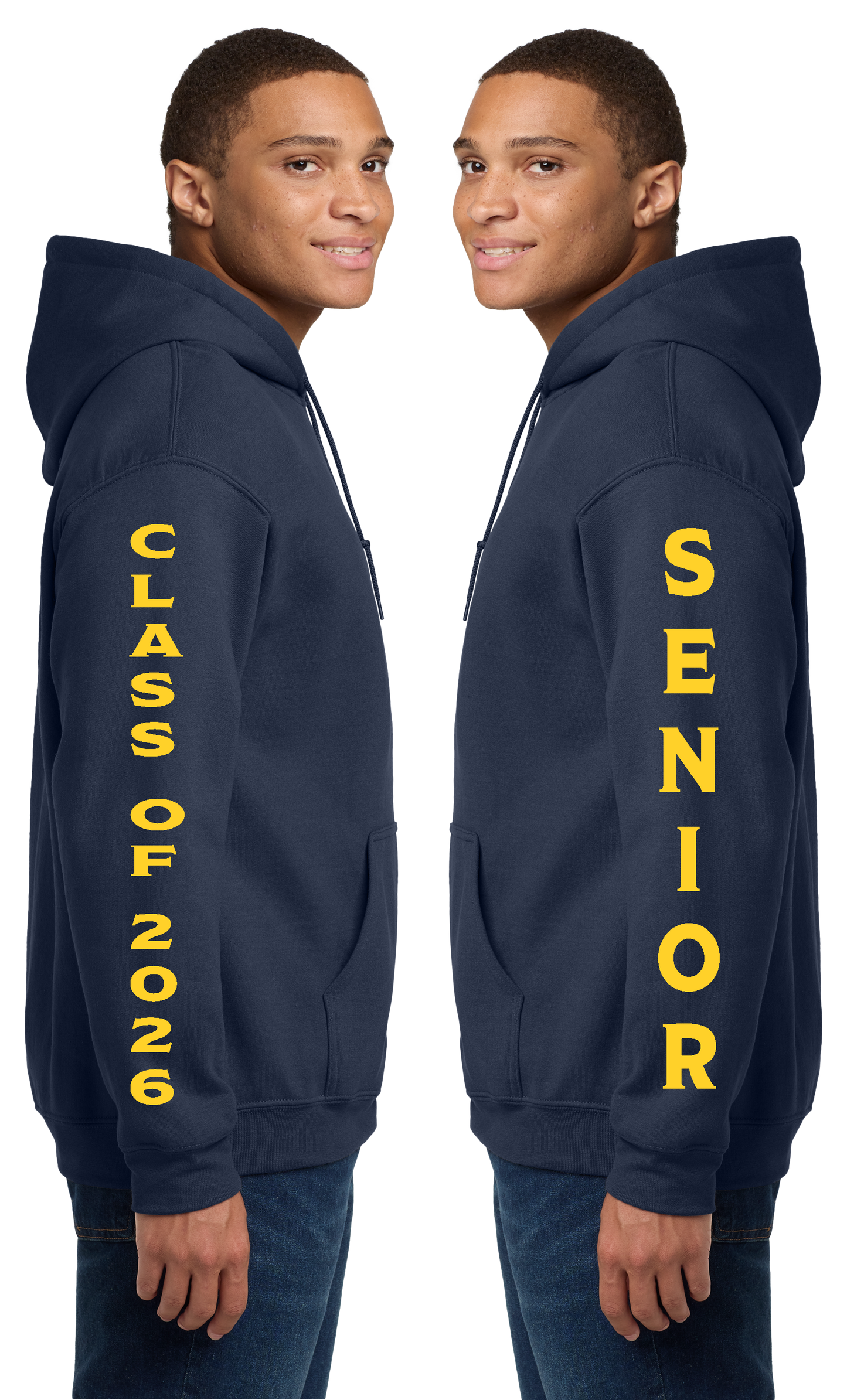 Navy Blue Class Of 2026 Full-Zip Hooded Sweatshirt