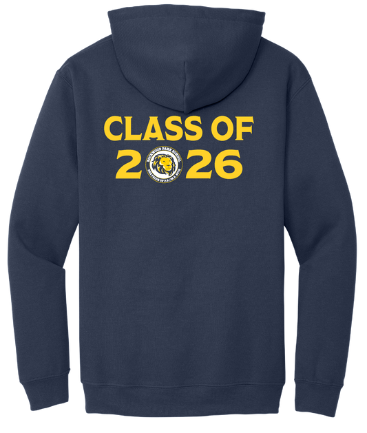 Navy Blue Class Of 2026 Full-Zip Hooded Sweatshirt