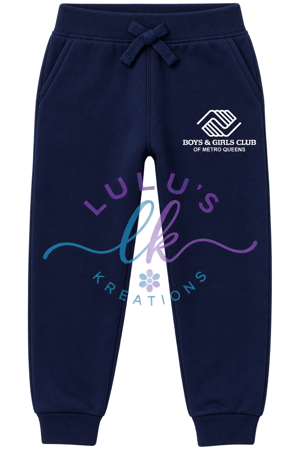BGCMQ Boys Navy Blue Fleece Joggers - Printed