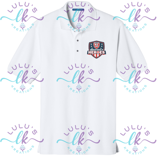 M.S. 137 White Polo Short Sleeve